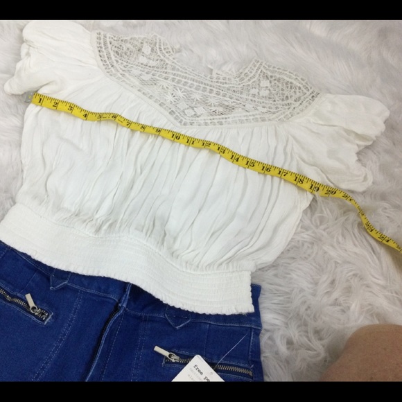 Free People Gauze Crochet Top With Elastic Bottom - Picture 10 of 11